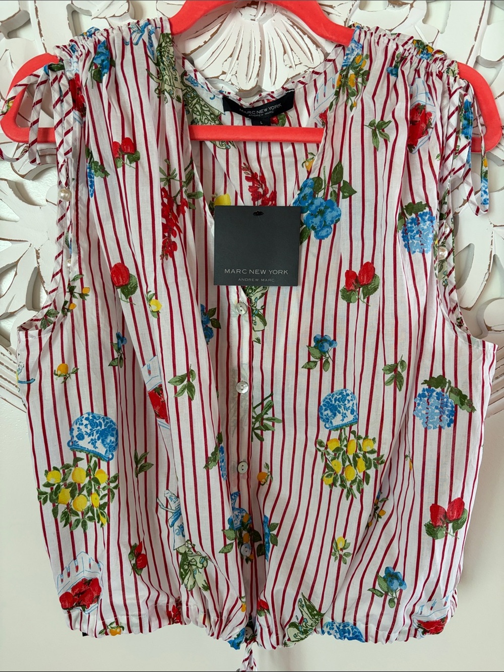 MARC NEW YORK Farmer’s Market Tie-Shoulder Blouse Top